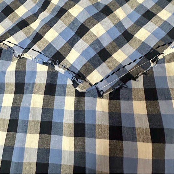 English Army People’s Army Blue Check Button Down Mens Shirt Sz L Hand Stitched - Picture 6 of 13